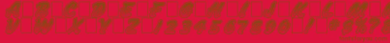 JumboParade-fontti – ruskeat fontit punaisella taustalla