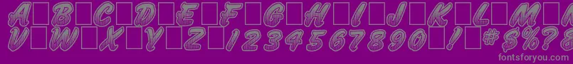 JumboParade-fontti – harmaat kirjasimet violetilla taustalla
