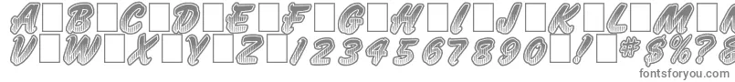 JumboParade-fontti – harmaat kirjasimet valkoisella taustalla