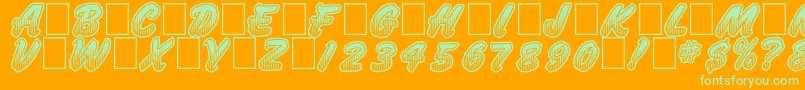 JumboParade Font – Green Fonts on Orange Background