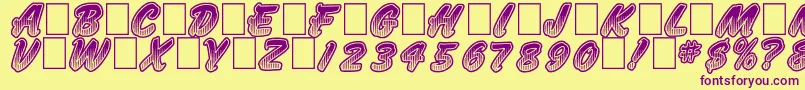 JumboParade Font – Purple Fonts on Yellow Background
