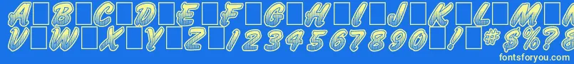 JumboParade Font – Yellow Fonts on Blue Background