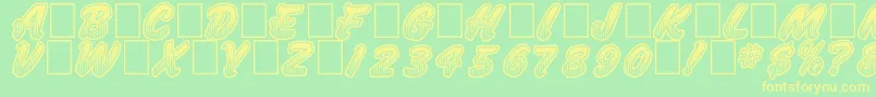 Więcej informacji o czcionce JumboParade Czcionka JumboParade – żółte czcionki na zielonym tle