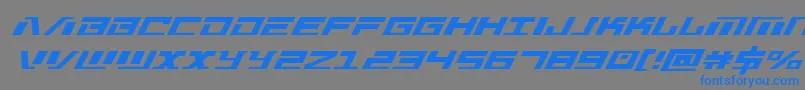 Warmachinesuperital Font – Blue Fonts on Gray Background