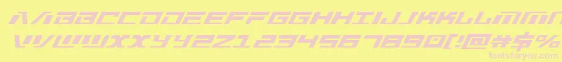 Warmachinesuperital Font – Pink Fonts on Yellow Background