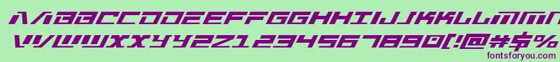 Warmachinesuperital Font – Purple Fonts on Green Background
