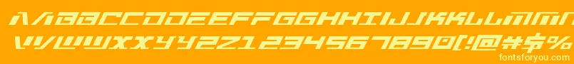 Warmachinesuperital Font – Yellow Fonts on Orange Background
