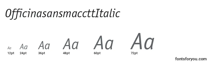 Размеры шрифта OfficinasansmaccttItalic