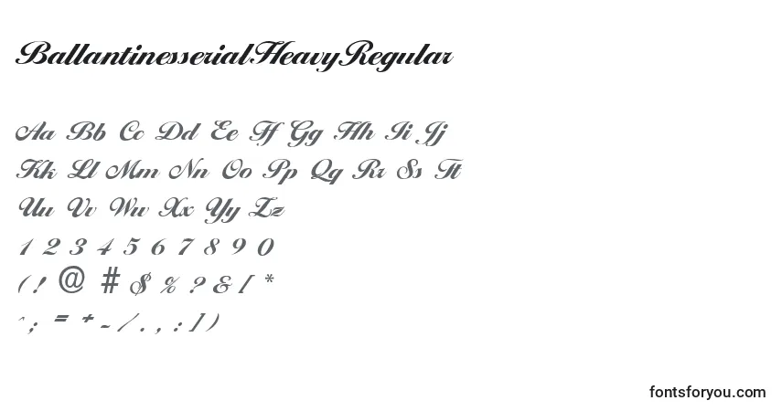 Czcionka BallantinesserialHeavyRegular – alfabet, cyfry, specjalne znaki