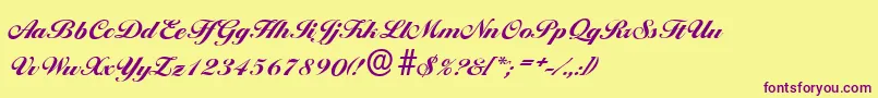 BallantinesserialHeavyRegular Font – Purple Fonts on Yellow Background