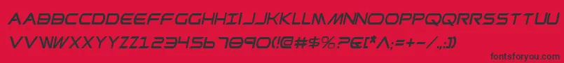 PrometheanCondensedItalic Font – Black Fonts on Red Background