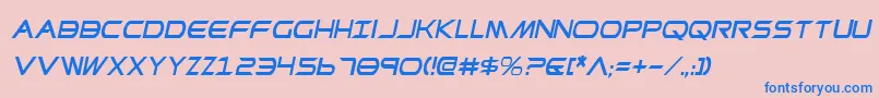 フォントPrometheanCondensedItalic – ピンクの背景に青い文字