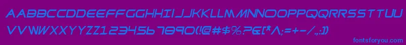 PrometheanCondensedItalic Font – Blue Fonts on Purple Background