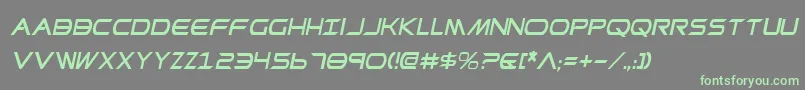 PrometheanCondensedItalic Font – Green Fonts on Gray Background