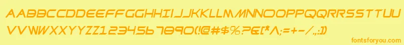 PrometheanCondensedItalic Font – Orange Fonts on Yellow Background