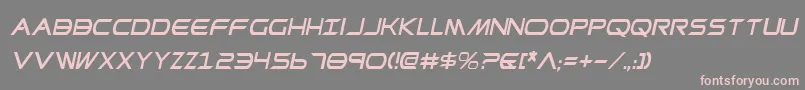 フォントPrometheanCondensedItalic – 灰色の背景にピンクのフォント
