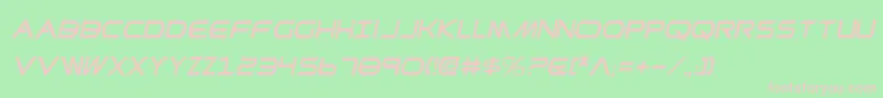 Fonte PrometheanCondensedItalic – fontes rosa em um fundo verde