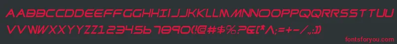PrometheanCondensedItalic Font – Red Fonts on Black Background