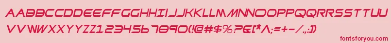 PrometheanCondensedItalic Font – Red Fonts on Pink Background