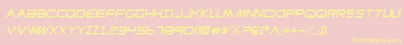 PrometheanCondensedItalic Font – Yellow Fonts on Pink Background