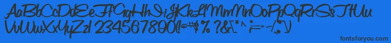 ObettescriptsskBold Font – Black Fonts on Blue Background