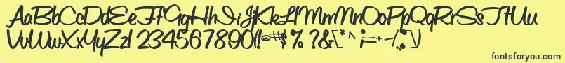 ObettescriptsskBold Font – Black Fonts on Yellow Background