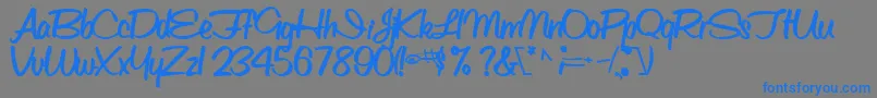 ObettescriptsskBold-Schriftart – Blaue Schriften auf grauem Hintergrund