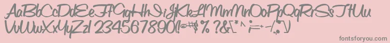 ObettescriptsskBold Font – Gray Fonts on Pink Background