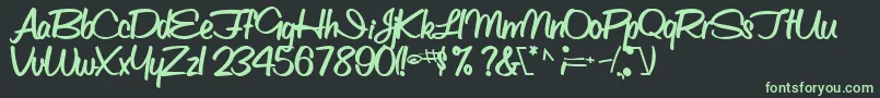 ObettescriptsskBold-Schriftart – Grüne Schriften auf schwarzem Hintergrund