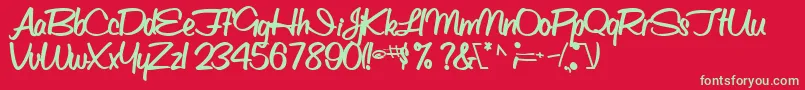 ObettescriptsskBold Font – Green Fonts on Red Background
