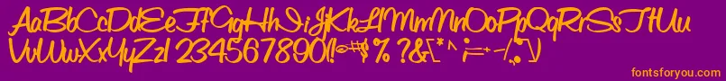 ObettescriptsskBold Font – Orange Fonts on Purple Background