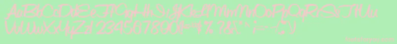 ObettescriptsskBold Font – Pink Fonts on Green Background