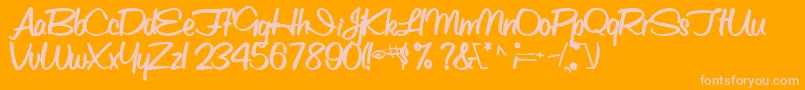 Шрифт ObettescriptsskBold – розовые шрифты на оранжевом фоне