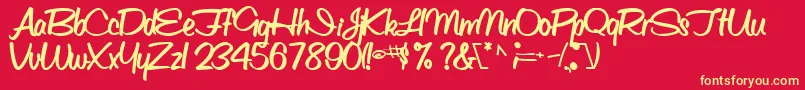 ObettescriptsskBold Font – Yellow Fonts on Red Background