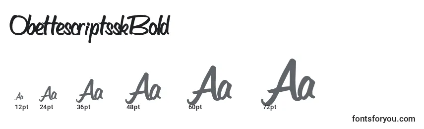 ObettescriptsskBold Font Sizes