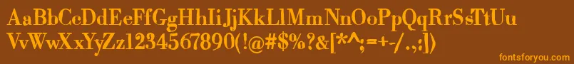 Więcej informacji o czcionce Scridb Czcionka Scridb – pomarańczowe czcionki na brązowym tle