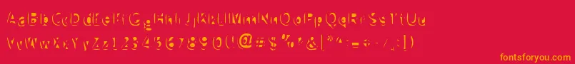 Slushfauxunion Font – Orange Fonts on Red Background