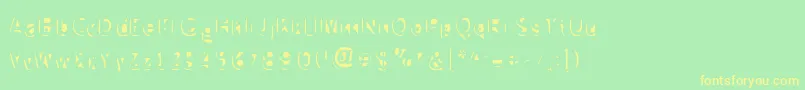 Slushfauxunion Font – Yellow Fonts on Green Background