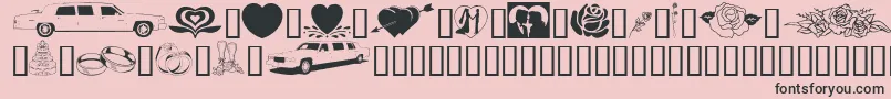 fuente GeWeddingBliss – Fuentes Negras Sobre Fondo Rosa