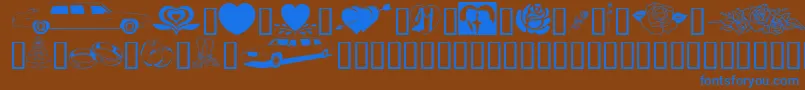 フォントGeWeddingBliss – 茶色の背景に青い文字