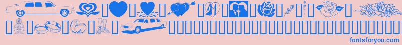 GeWeddingBliss Font – Blue Fonts on Pink Background