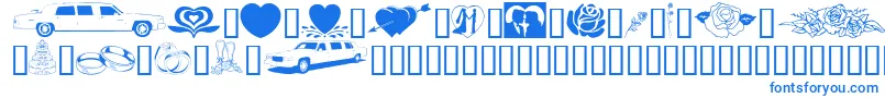 GeWeddingBliss Font – Blue Fonts on White Background