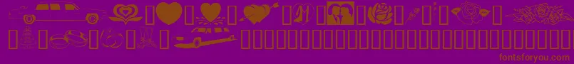 GeWeddingBliss-Schriftart – Braune Schriften auf violettem Hintergrund