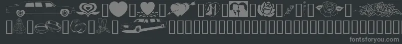 GeWeddingBliss-fontti – harmaat kirjasimet mustalla taustalla