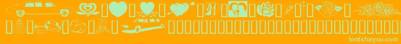 GeWeddingBliss Font – Green Fonts on Orange Background
