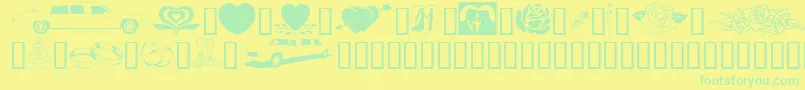 GeWeddingBliss Font – Green Fonts on Yellow Background