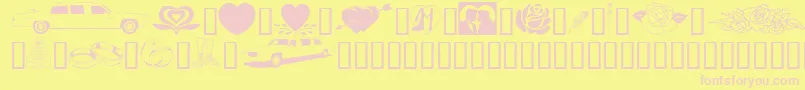 フォントGeWeddingBliss – ピンクのフォント、黄色の背景