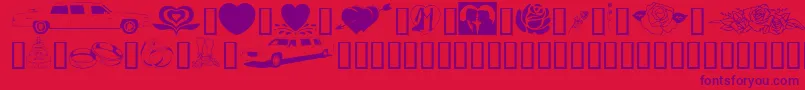 GeWeddingBliss Font – Purple Fonts on Red Background