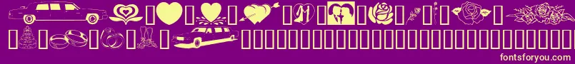 GeWeddingBliss Font – Yellow Fonts on Purple Background