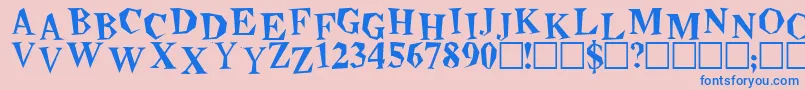 Beatnik Font – Blue Fonts on Pink Background